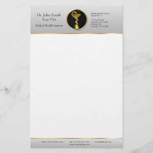 Professional Medical Hygieia Gold Bowl Briefpapier (Voorkant)