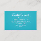Professional Medium Turquoise Elegant Visitekaartje (Voorkant)