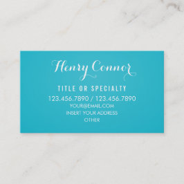 Professional Medium Turquoise  Elegant Visitekaartje