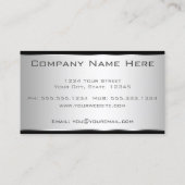 Professional Metal Elegant Modern Silver Black Visitekaartje (Achterkant)