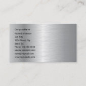 Professional Metal Elegant Modern Silver Black Visitekaartje (Achterkant)