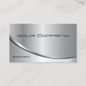 Professional Metal Elegant Modern Silver Black Visitekaartje (Voorkant)