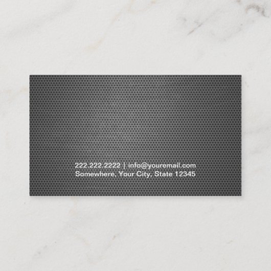 Professional Metal Mesh Texture Golf Visitekaartje (Achterkant)