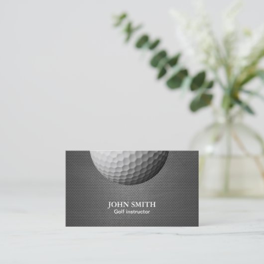 Professional Metal Mesh Texture Golf Visitekaartje (Staand voorkant)