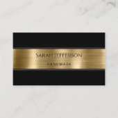 Professional Metallic Gold Black Eenvoudige elegan Visitekaartje (Voorkant)
