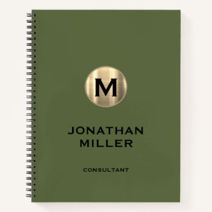 Professional Metallic Gold Monogram Notitieboek