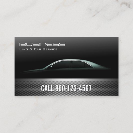 Professional Metallic Limo & Taxi Service Visitekaartje (Voorkant)