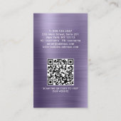 Professional Metallic Midnight Paars Logo QR Code Visitekaartje (Achterkant)