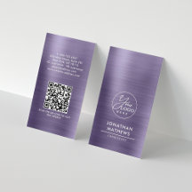 Professional Metallic Midnight Paars Logo QR Code