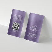 Professional Metallic Midnight Paars Logo QR Code Visitekaartje