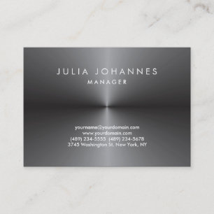 Professional Metallic Silver Gray Plain Trendy Visitekaartje