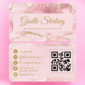 Professional Microblading Artist Gold Agate QR Cod Visitekaartje
