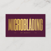 Professional Microblading Tech Burgundy & Gold  Visitekaartje (Voorkant)