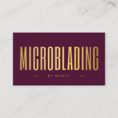 Professional Microblading Tech Burgundy & Gold  Visitekaartje (Voorkant)
