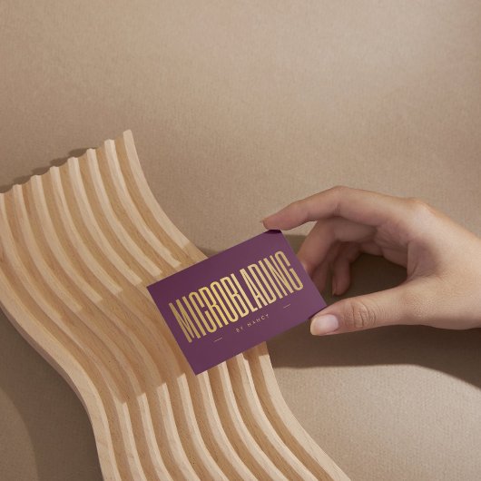 Professional Microblading Tech Burgundy & Gold  Visitekaartje