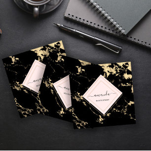 Professional Minimalism Lijst Black Gold Marble Vierkante Visitekaartje