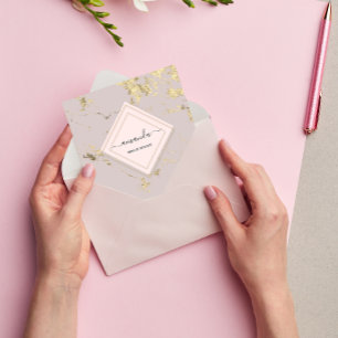 Professional Minimalism Lijst Blush Gold Marble Vierkante Visitekaartje