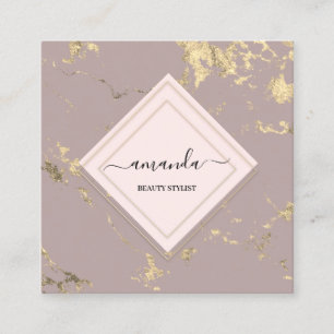 Professional Minimalism Lijst Roos Gold Marble  Vierkante Visitekaartje