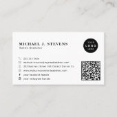 Professional minimalist company logo QR code white Visitekaartje (Voorkant)