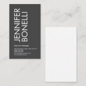 Professional minimalist modern bold text grey  informatiekaartje (Voorkant / Achterkant)