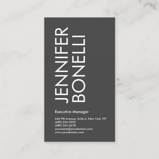 Professional minimalist modern bold text grey  informatiekaartje (Voorkant)