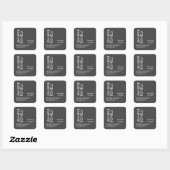 Professional minimalist modern bold text grey  vierkante sticker (Vel)
