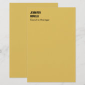Professional minimalist modern gold color briefpapier (Voorkant / Achterkant)