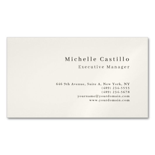Professional Minimalist Modern Magnetisch Visitekaartje (Voorkant)