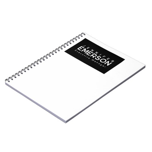 Professional minimalist modern plain black white notitieboek (Linkerzijde)