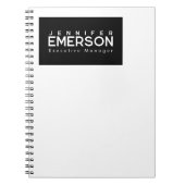 Professional minimalist modern plain black white notitieboek (Voorkant)