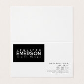 Professional minimalist modern plain black white visitekaartje (Buitenkant ongevouwen)