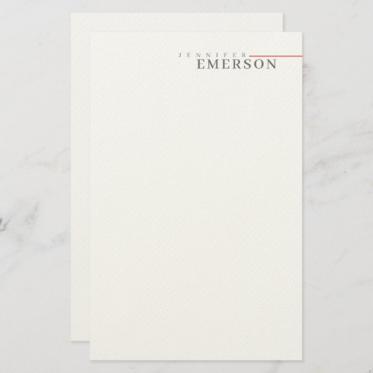 Professional minimalist modern plain briefpapier (Voorkant / Achterkant)