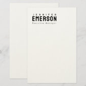 Professional minimalist modern plain  briefpapier (Voorkant / Achterkant)