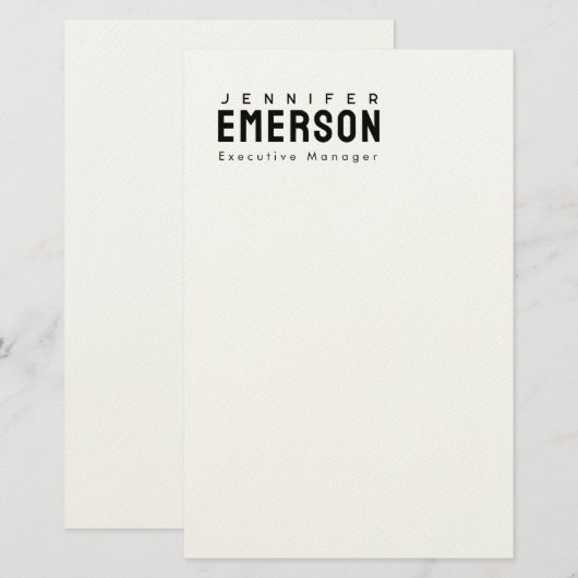 Professional minimalist modern plain  briefpapier (Voorkant / Achterkant)