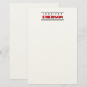 Professional minimalist modern plain briefpapier (Voorkant / Achterkant)