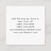 Professional minimalist modern plain  informatiekaartje (Achterkant)