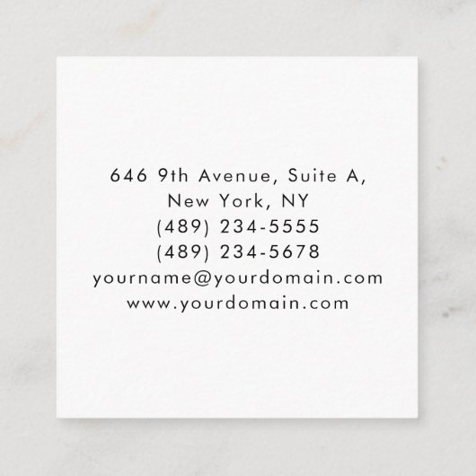 Professional minimalist modern plain  informatiekaartje (Achterkant)