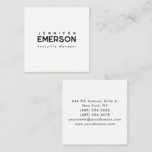 Professional minimalist modern plain  informatiekaartje (Voorkant / Achterkant)