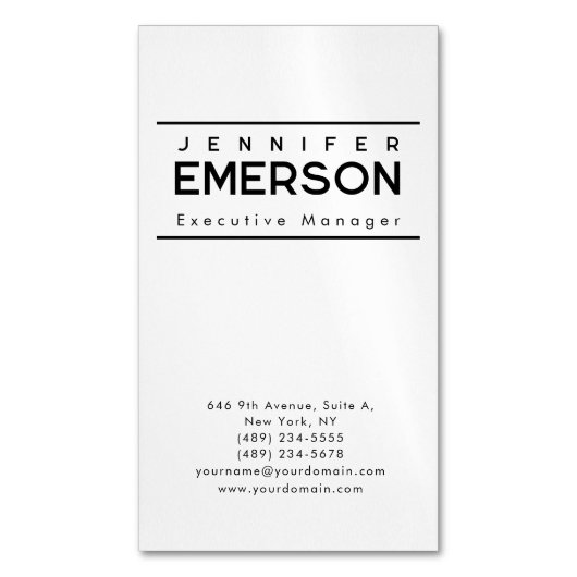 Professional minimalist modern plain  magnetisch visitekaartje (Voorkant Verticaal)