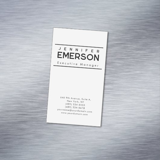 Professional minimalist modern plain  magnetisch visitekaartje (Voorbeeld)