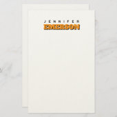 Professional minimalist modern plain name briefpapier (Voorkant / Achterkant)