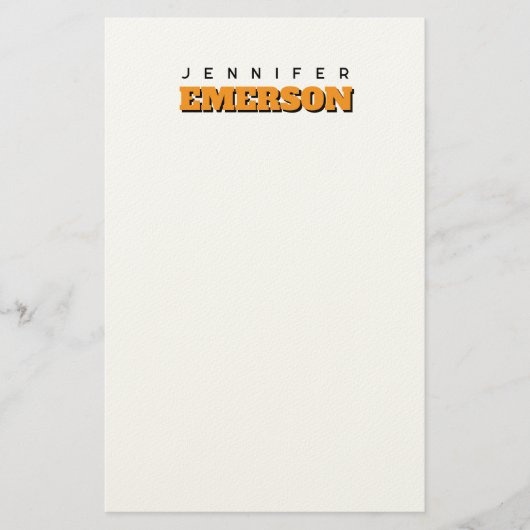 Professional minimalist modern plain name briefpapier (Voorkant)
