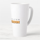 Professional minimalist modern plain name latte mok (Rechterhoek)