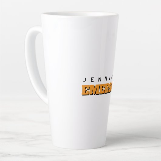 Professional minimalist modern plain name latte mok (Linkerhoek)