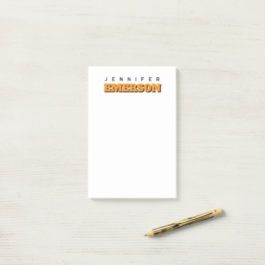 Professional minimalist modern plain name post-it® notes (Op bureau)