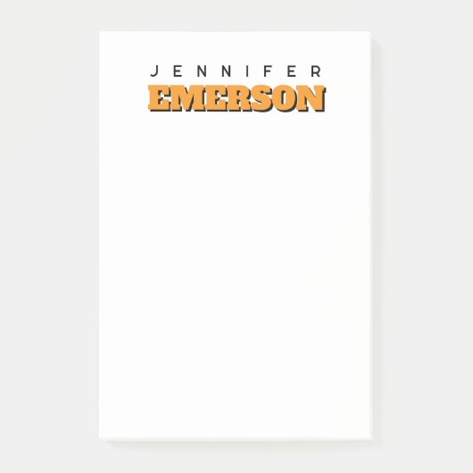 Professional minimalist modern plain name post-it® notes (Voorkant)