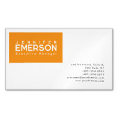 Professional minimalist modern plain orange white magnetisch visitekaartje (Voorkant)