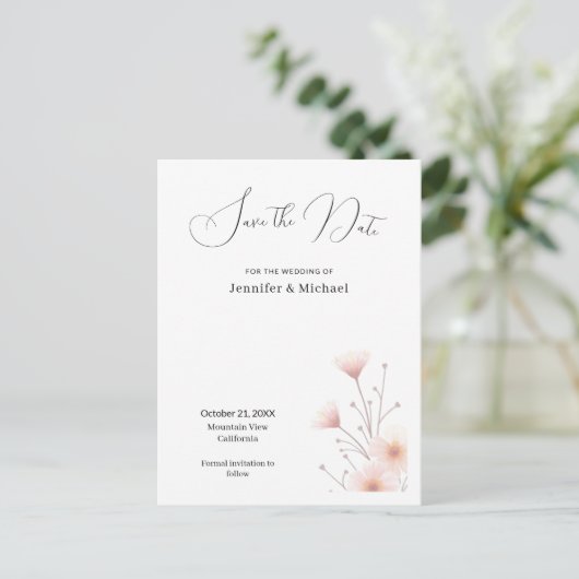 Professional Minimalist Modern Plain Simple Aankondigingskaart (Staand voorkant)