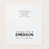 Professional minimalist modern plain  visitekaartje (Buitenkant ongevouwen)