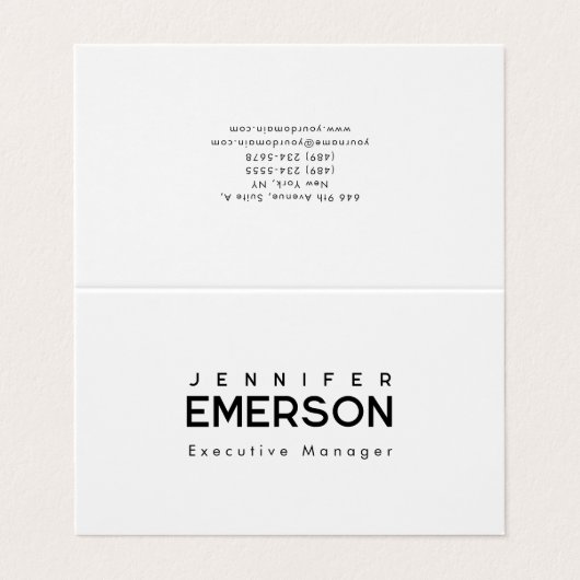 Professional minimalist modern plain  visitekaartje (Buitenkant ongevouwen)